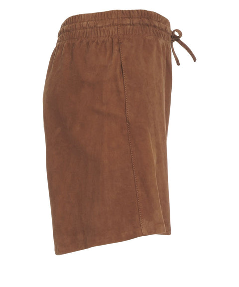 Shorts in pelle scamosciata 'Anemone'