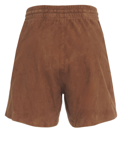 Shorts in pelle scamosciata 'Anemone'