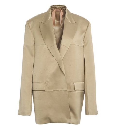 Oversized satin blazer