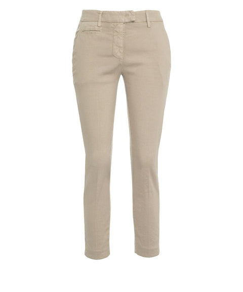 Pantaloni chino in misto lino