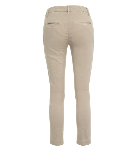 Pantaloni chino in misto lino