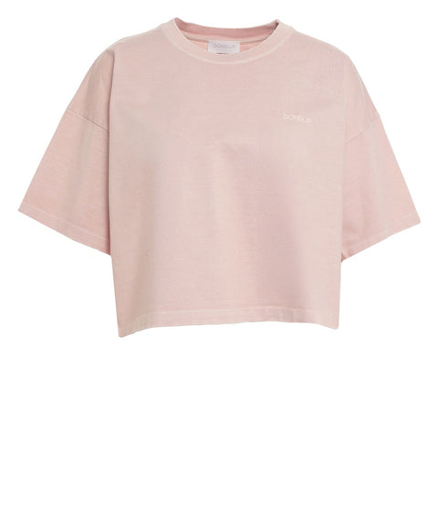 Cropped cotton t-shirt