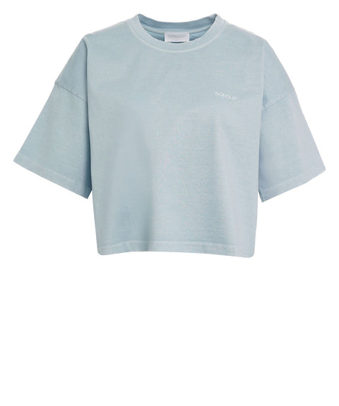 Cropped cotton t-shirt