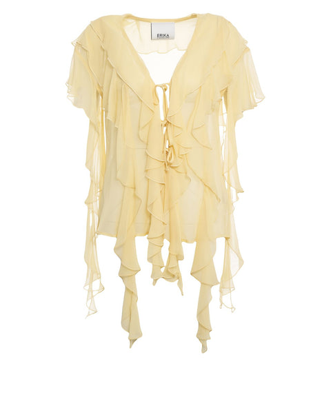 Blusa in seta con ruches