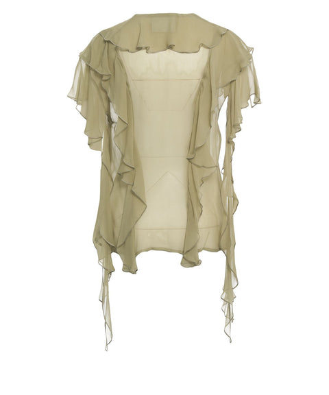 Blusa in seta con ruches
