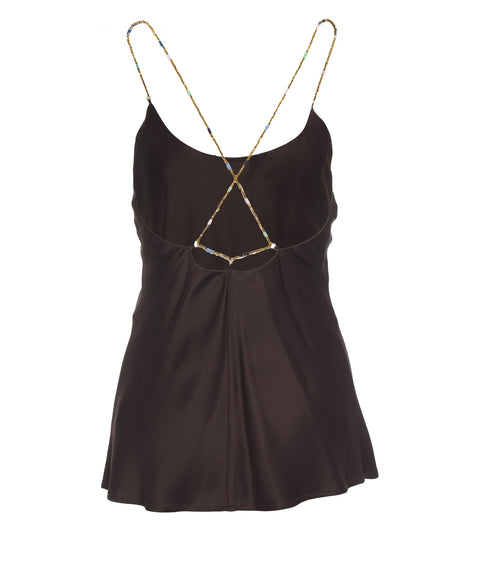 Top con dettaglio perline