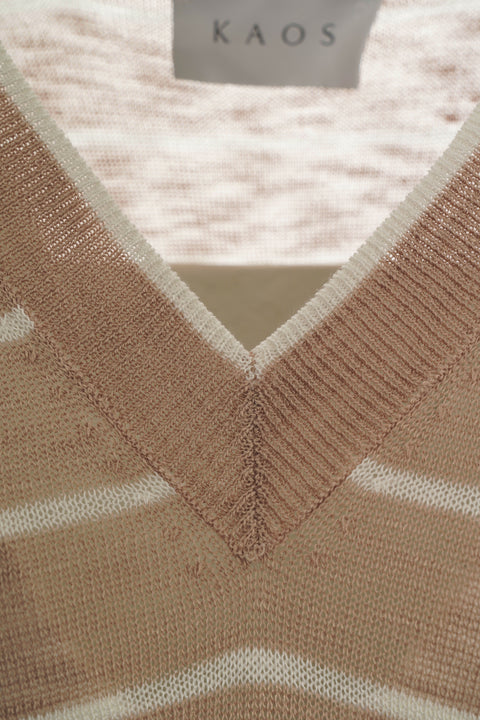 V-neck knit sweater