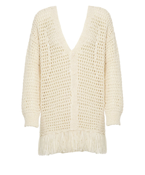 Cardigan in maglia crochet