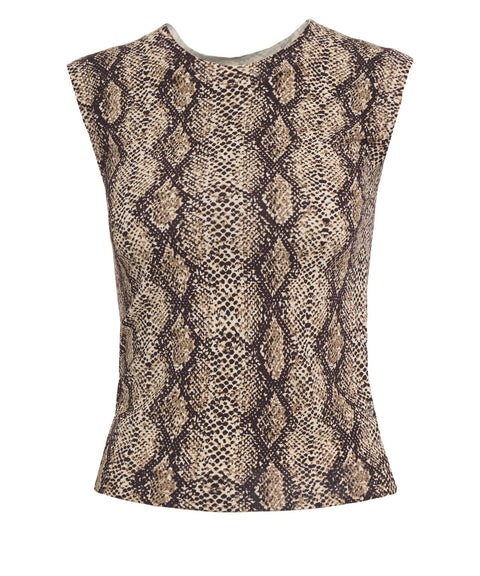 Top con stampa pitonata