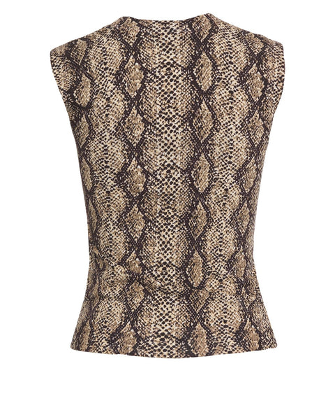 Top con stampa pitonata