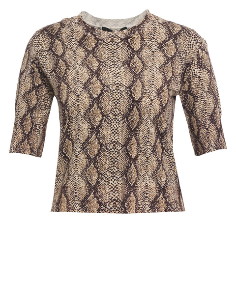 T-shirt con stampa pitonata