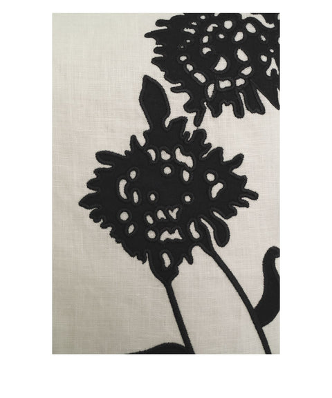 Linen top with floral embroidery