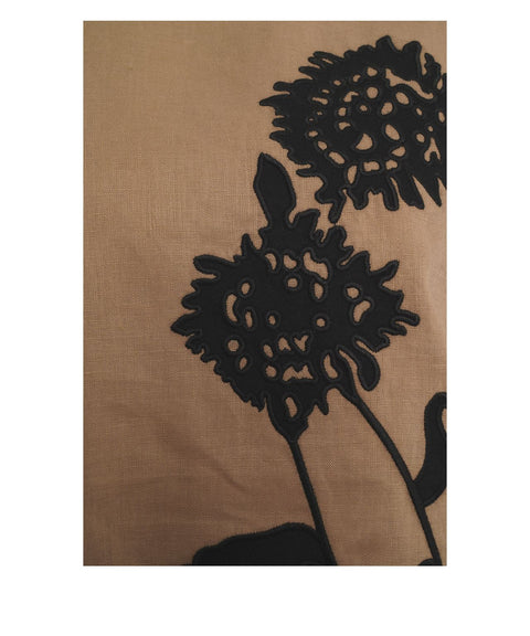 Linen top with floral embroidery