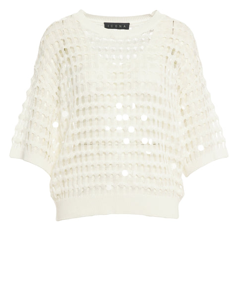 Maglione crochet con paillettes