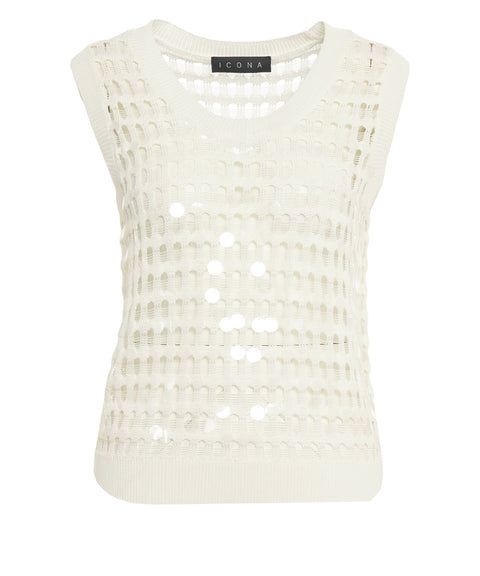 Top crochet con paillettes
