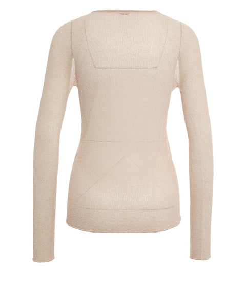 Lochstrick-Pullover mit Spitzenoptik