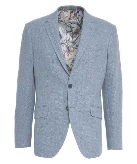 Blazer con motivo a spina di pesce