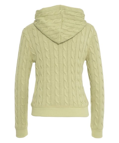 Felpa con cappuccio a trecce