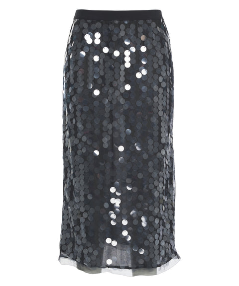 Gonna midi con paillettes