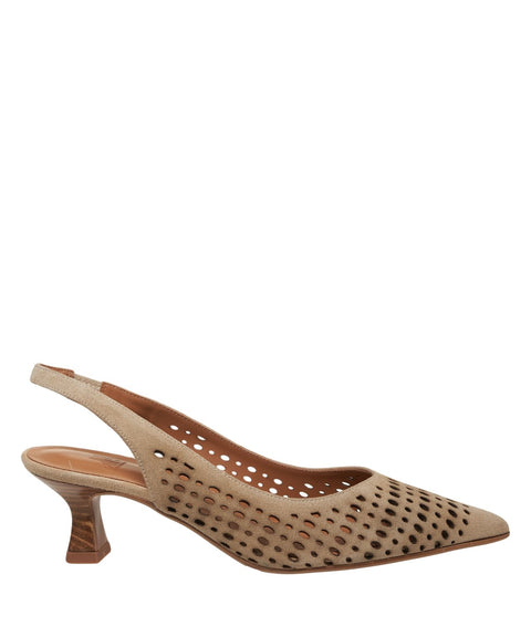 Slingback in pelle scamosciata