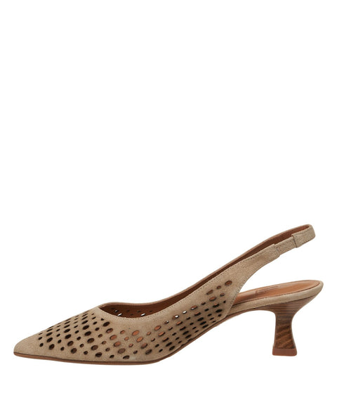 Slingback in pelle scamosciata