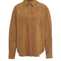Overshirt in pelle scamosciata