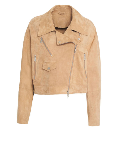 Giacca in pelle scamosciata