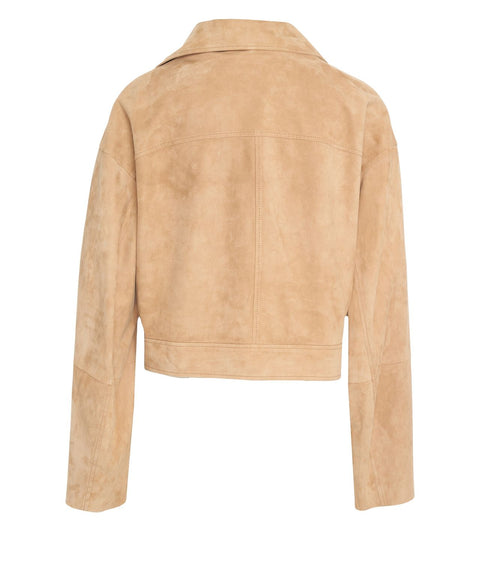 Giacca in pelle scamosciata