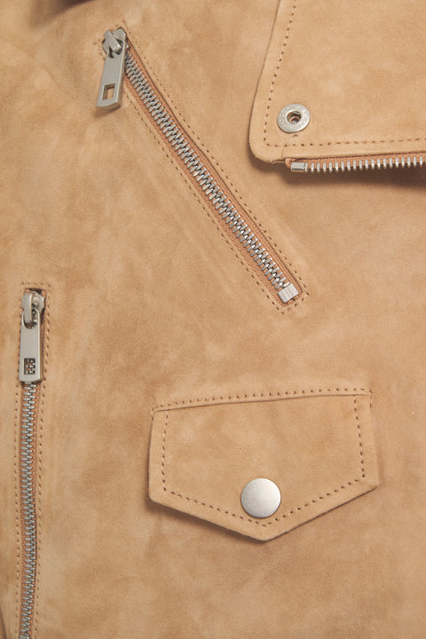 Giacca in pelle scamosciata