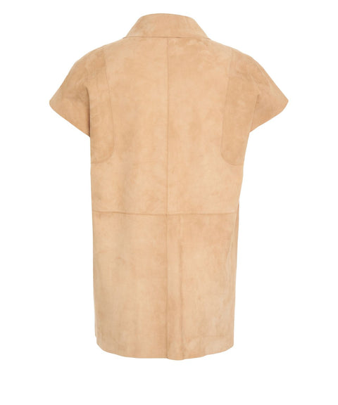 Gilet in pelle scamosciata