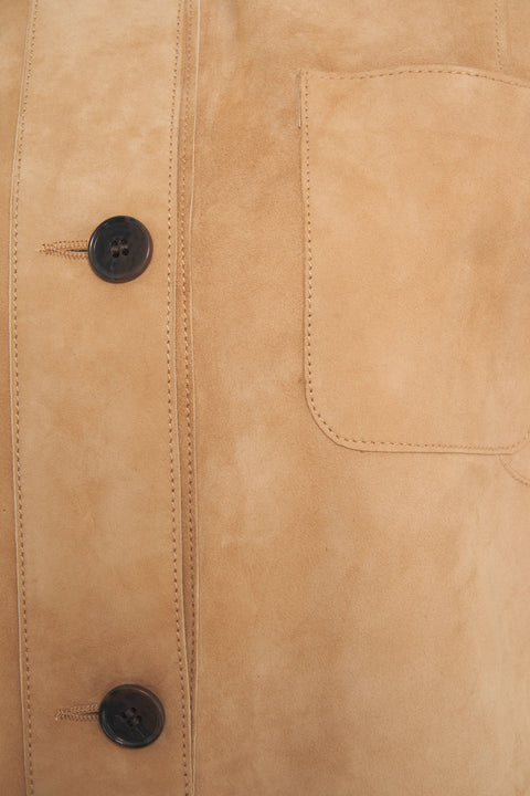 Gilet in pelle scamosciata