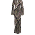 Satin maxi dress with print