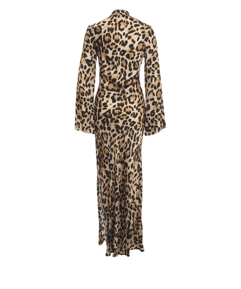 Satin Maxikleid mit Print