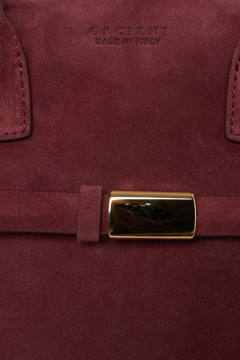 Borsa in pelle scamosciata