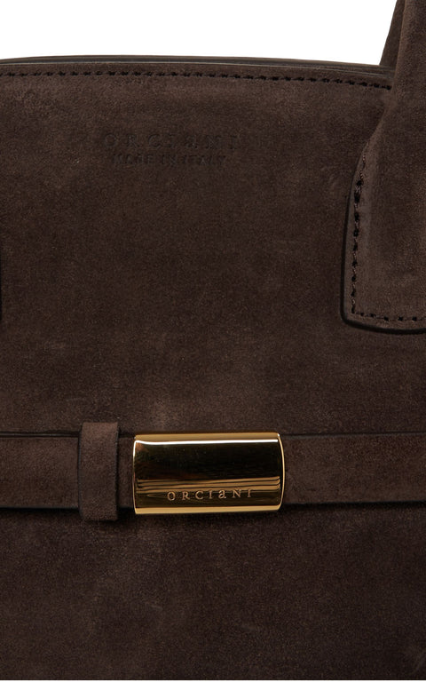 Borsa in pelle scamosciata