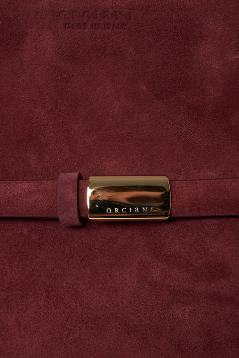 Borsa a mano scamosciata