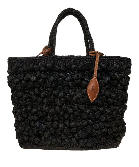 Raffia handbag 'Flower'