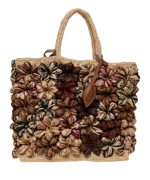 Raffia handbag 'Flower'
