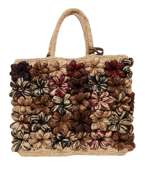 Raffia handbag 'Flower'