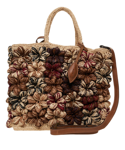 Raffia handbag 'Flower'