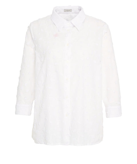 Blusa con ricami floreali