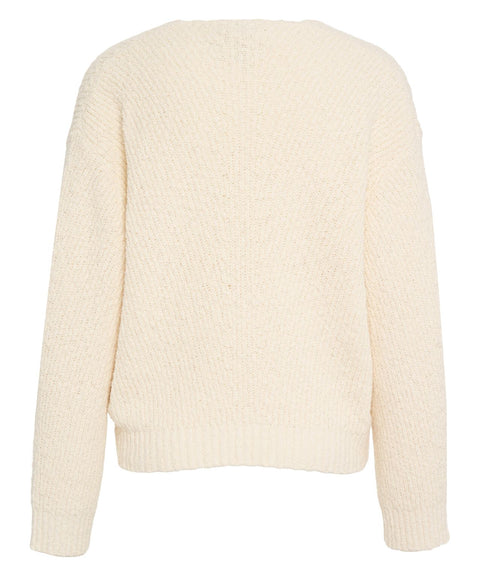 Sweater with floral appliqués