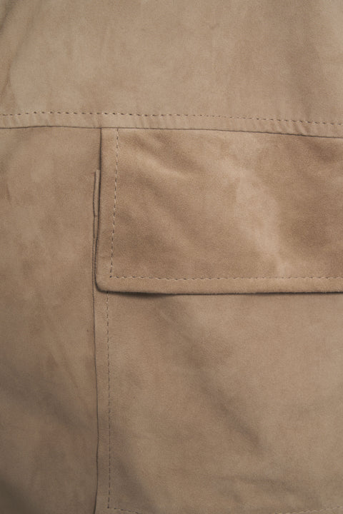 Giacca in pelle scamosciata