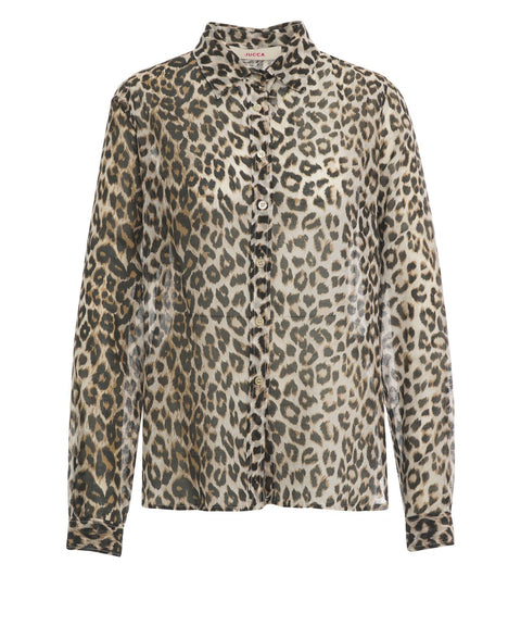 Blusa con stampa animalier