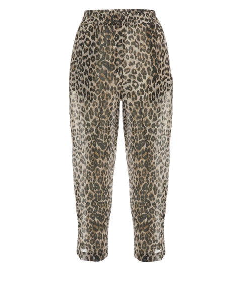 Pantaloni con stampa animalier