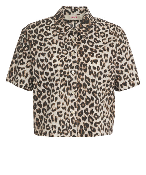 Camicia con stampa animalier
