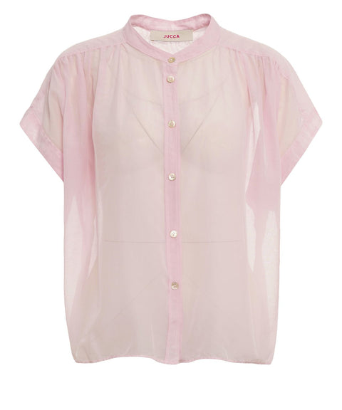 Blusa in misto cotone e seta