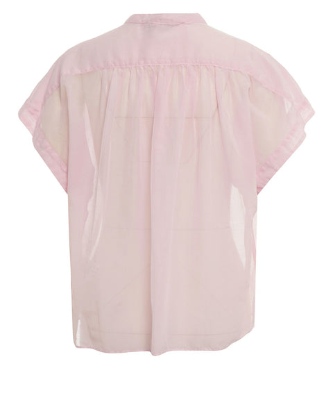 Blusa in misto cotone e seta