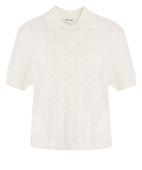 Polo in maglia pointelle