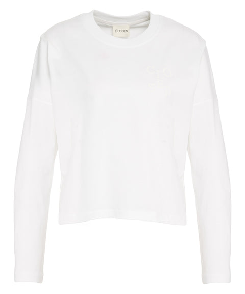 Langarmshirt mit Logostickerei